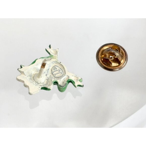 JJ Signed Frog Shaped Figural Enameled Vintage Cute Jewelry Brooch | Lapel Pin - Picture 11 of 15